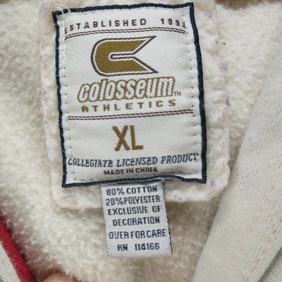 Colosseum Athletics Womens Indiana Hoosiers Pullover Hoodie Cream XL Embroidered - Picture 11 of 14